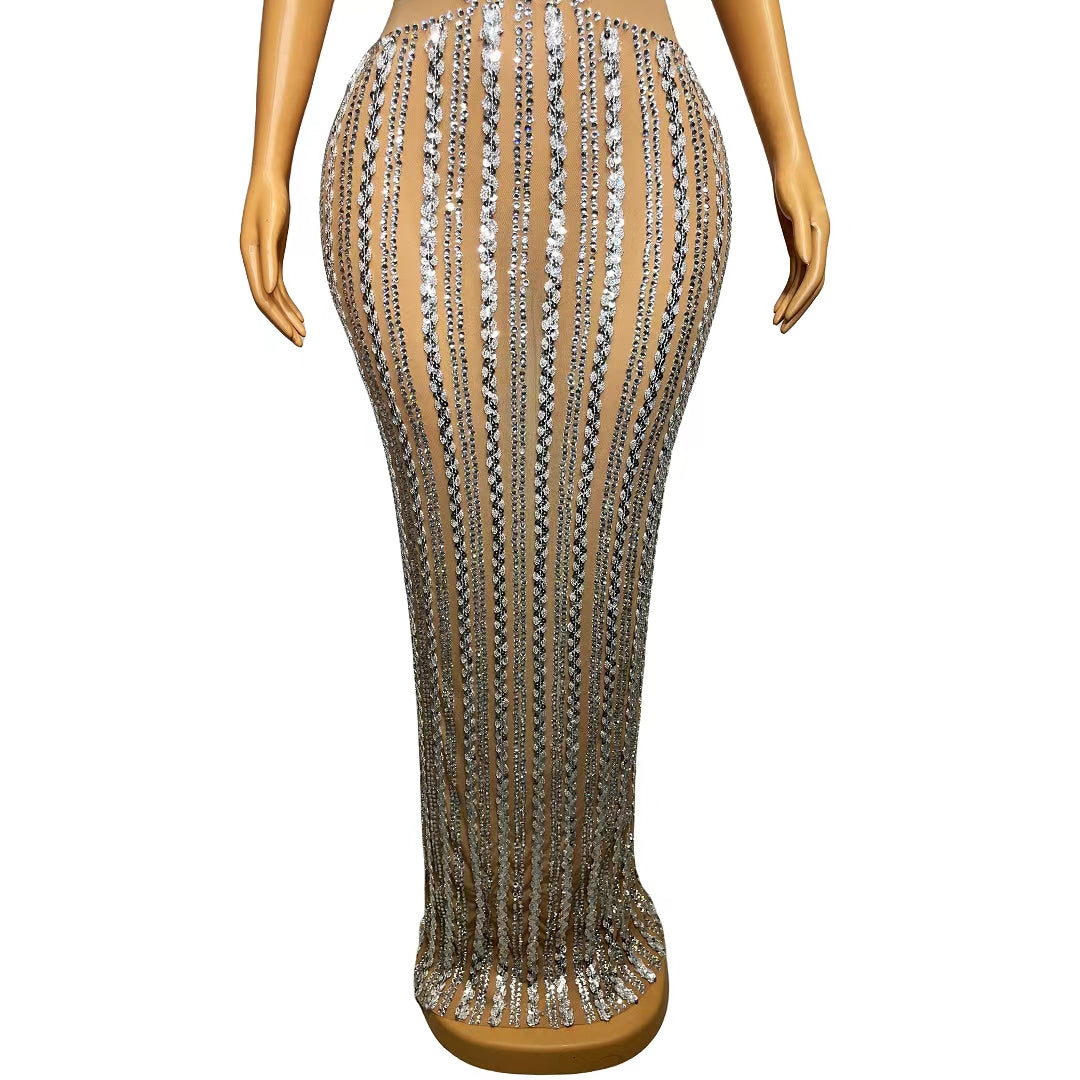 CELESINYI Jiaren Crystal Sunburst Gown