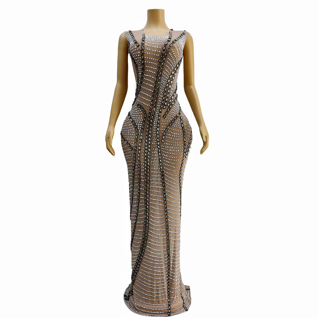 CELESINYI Huansha Crystal Swirl Gown