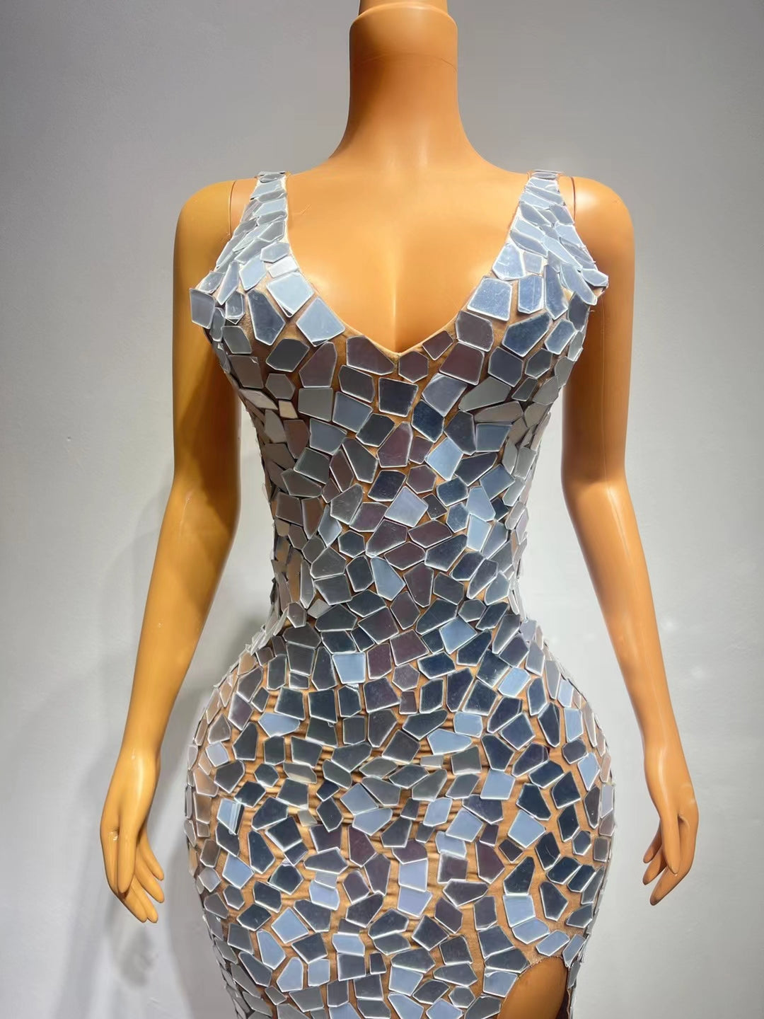 CELESINYI Pianwei Crystal Mirror Mermaid Gown