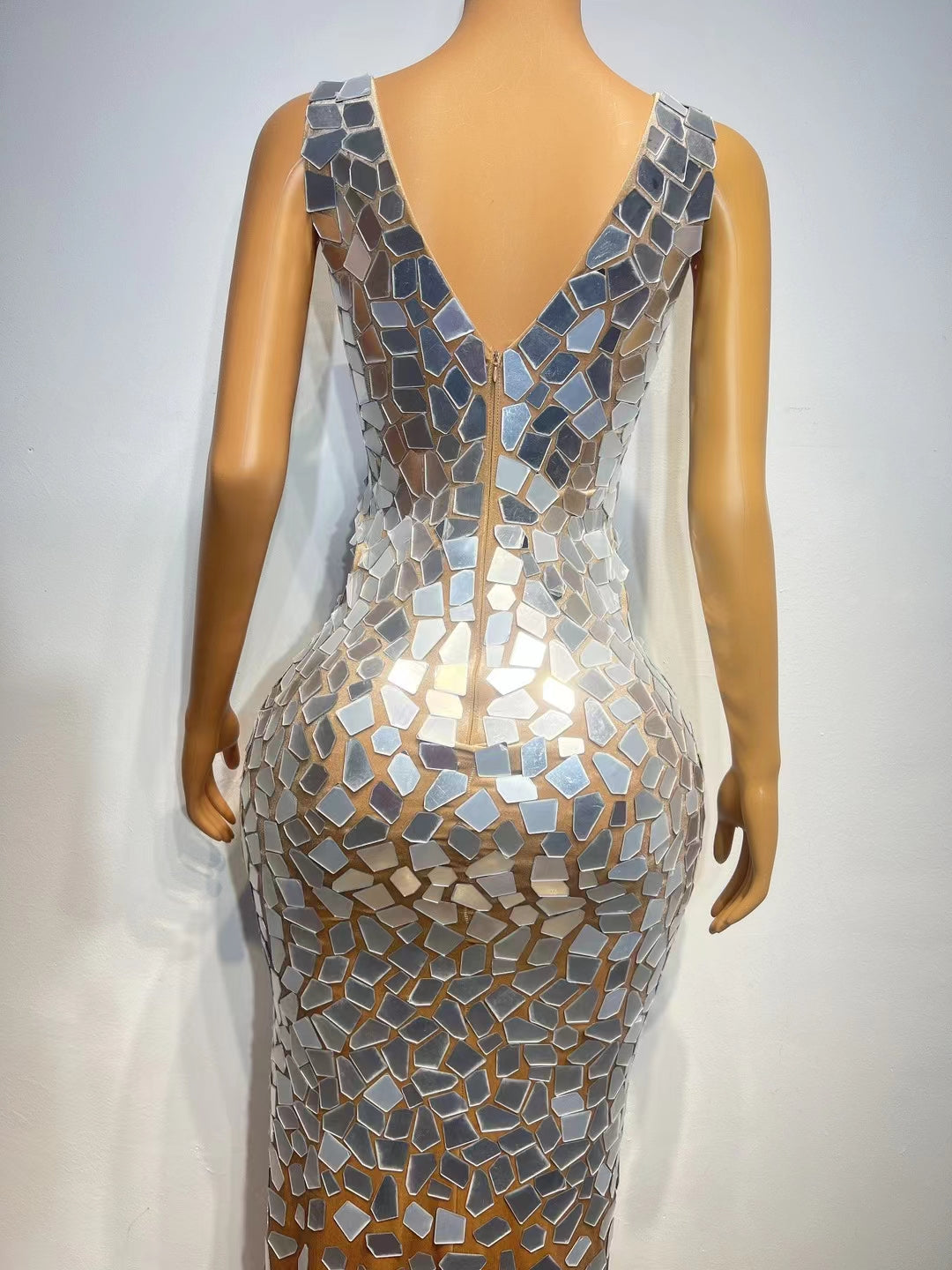 CELESINYI Pianwei Crystal Mirror Mermaid Gown