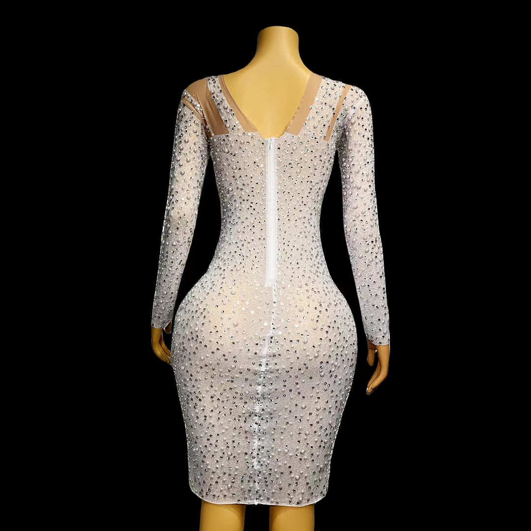 CELESINYI Chunbai Crystal Pearl Gown