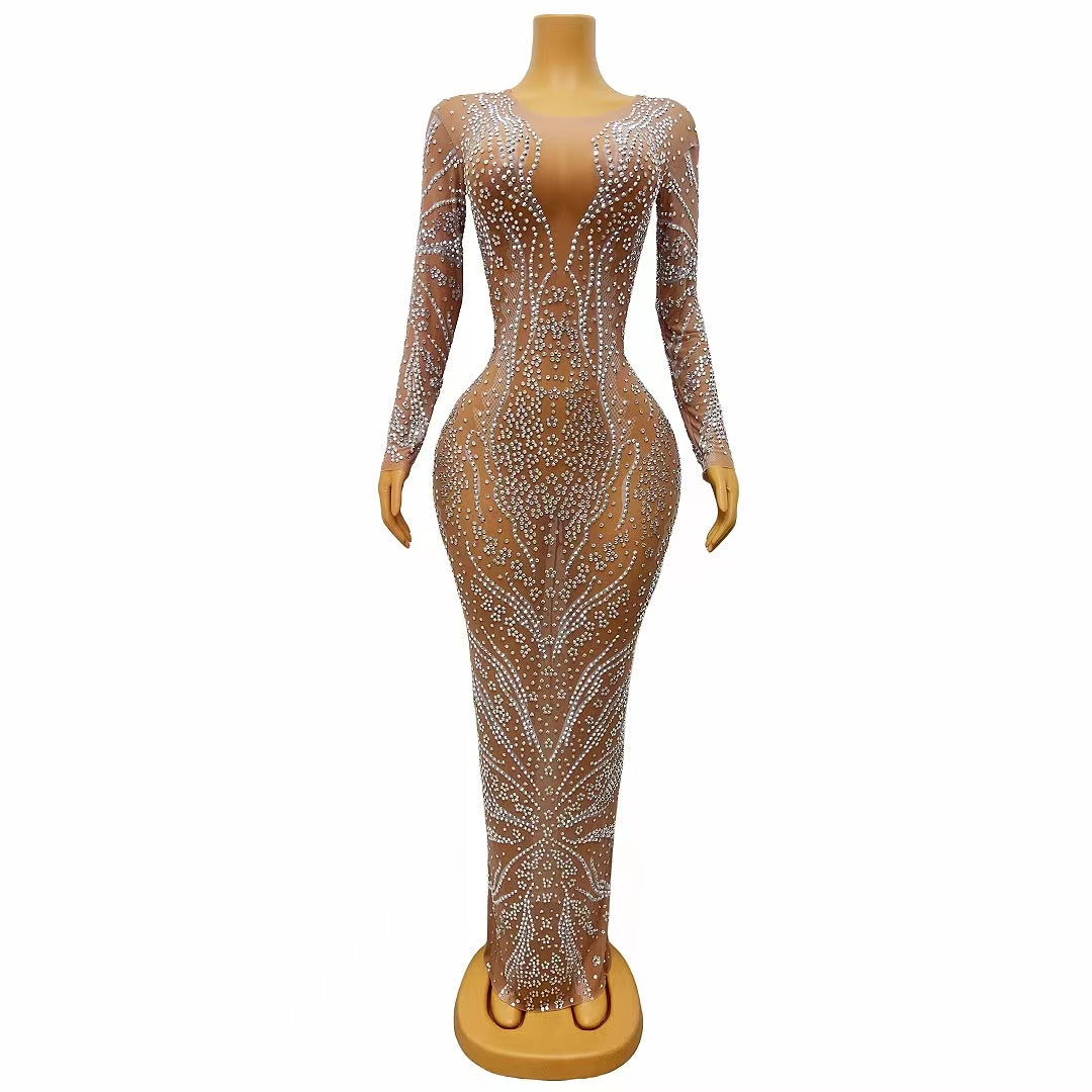 CELESINYI Feihua Crystal Mandala Gown