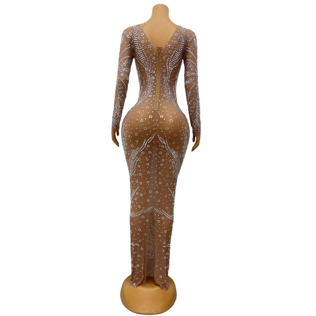 CELESINYI Feihua Crystal Mandala Gown