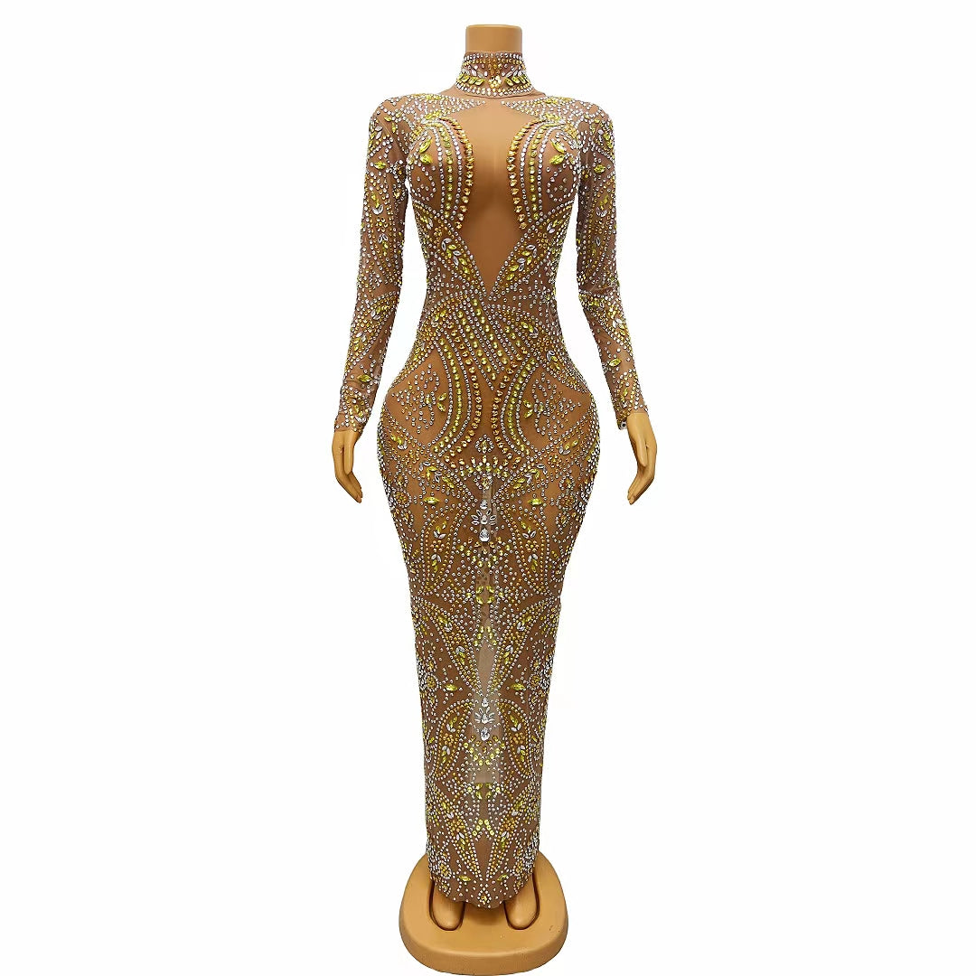 CELESINYI Fengche Crystal Windmill Gown