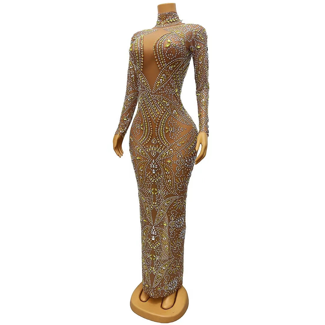 CELESINYI Fengche Crystal Windmill Gown