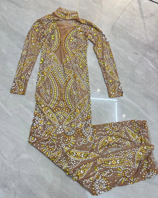 CELESINYI Fengche Crystal Windmill Gown