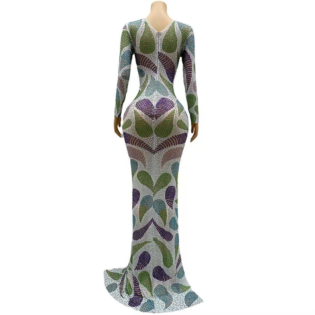 CELESINYI Luoxuanqun Crystal Paisley Gown