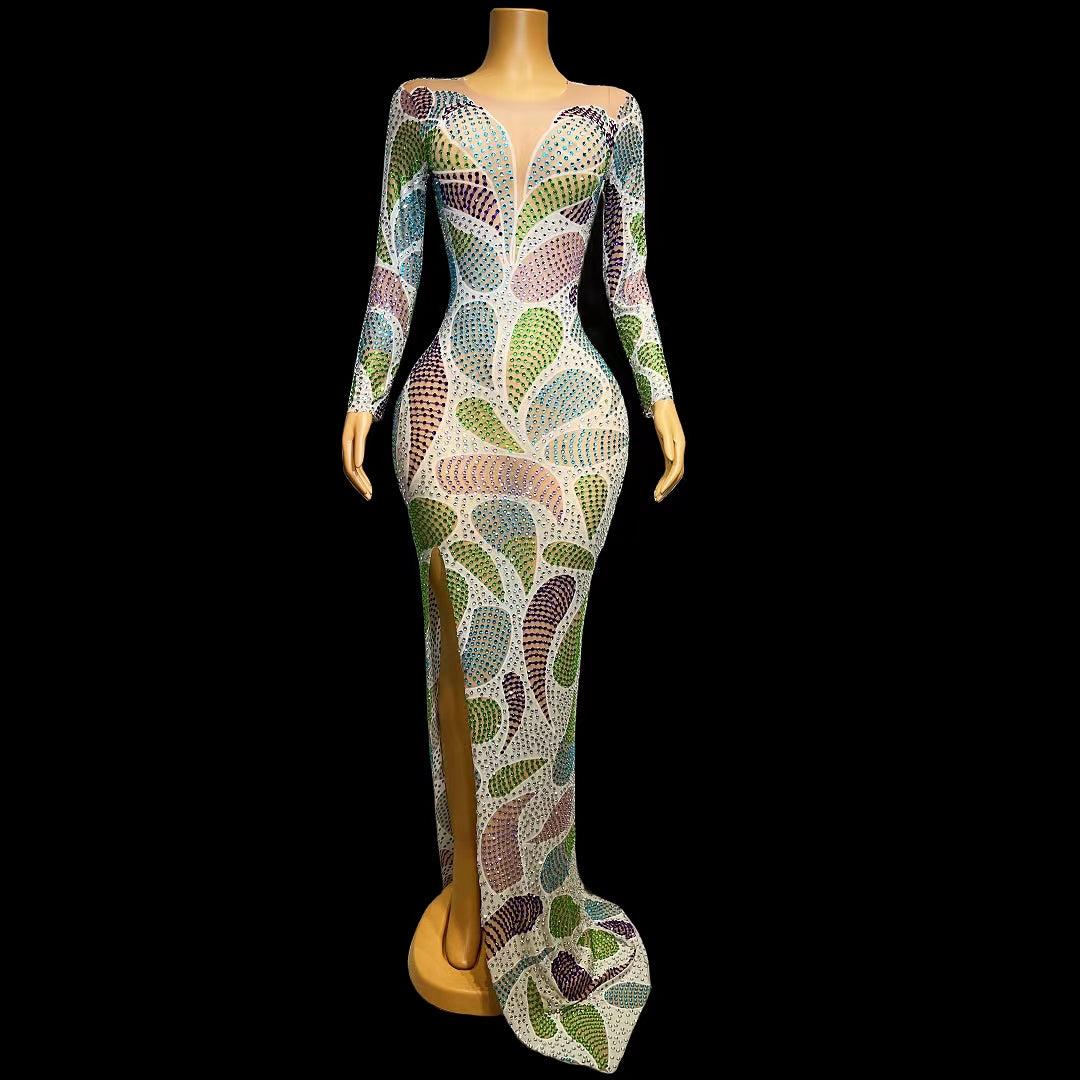 CELESINYI Luoxuanqun Crystal Paisley Gown