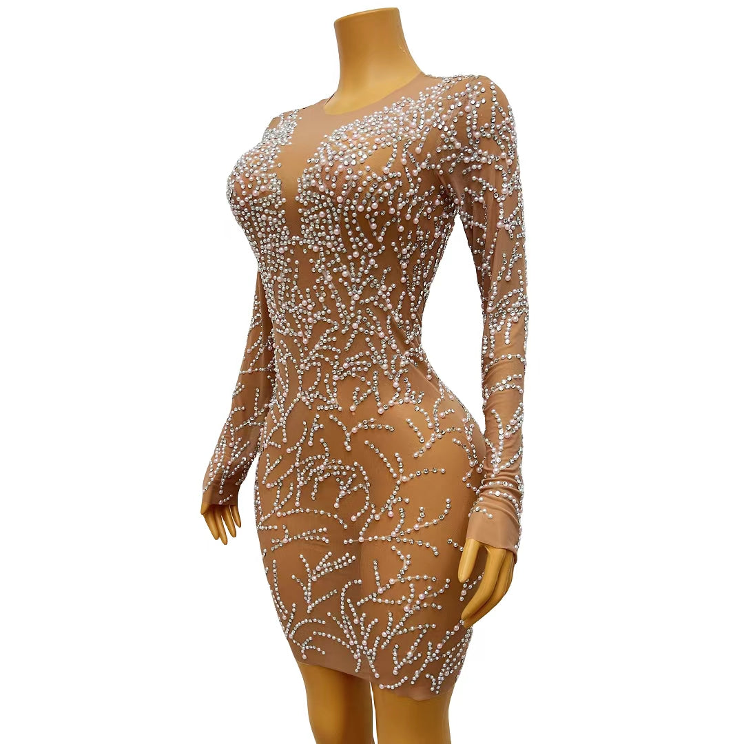 CELESINYI Yinya Crystal Coral Gown