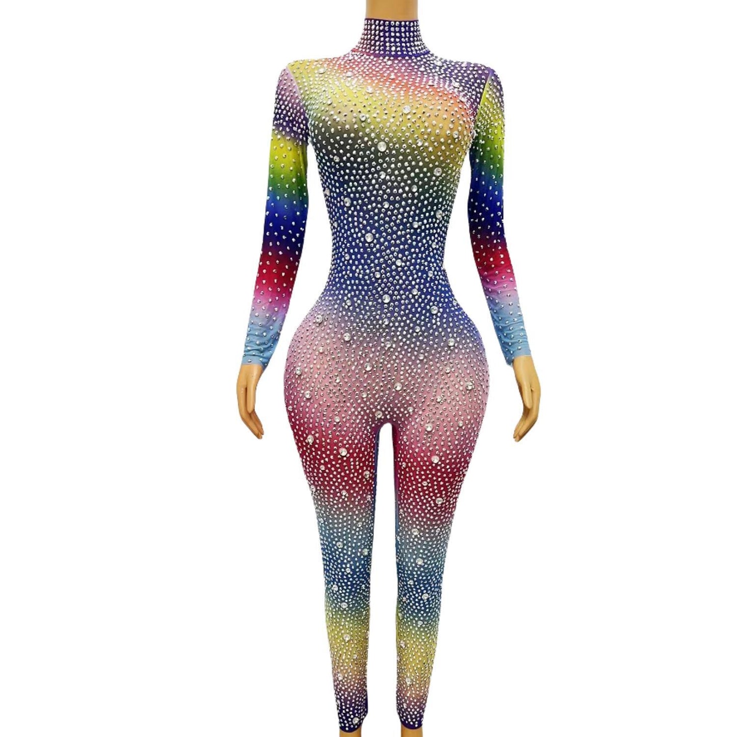 CELESINYI Shizuan Crystal Rainbow Jumpsuit