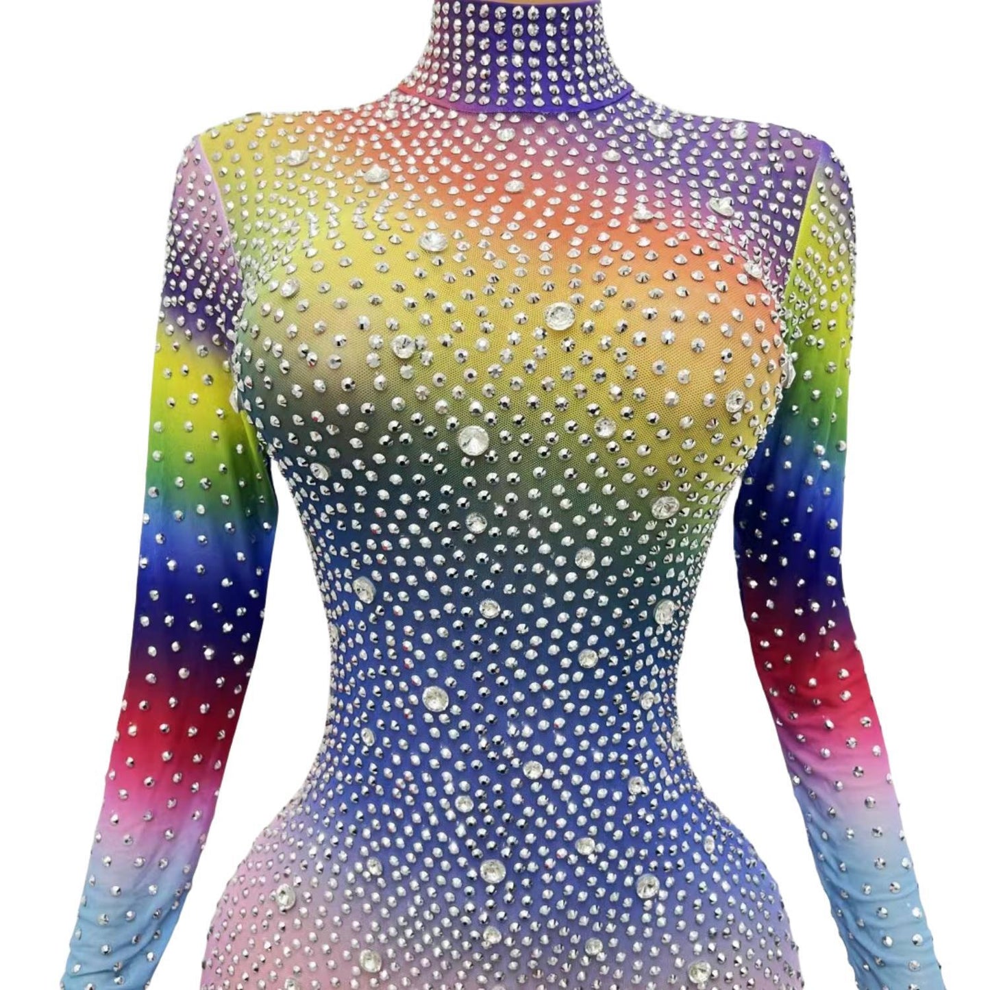 CELESINYI Shizuan Crystal Rainbow Jumpsuit