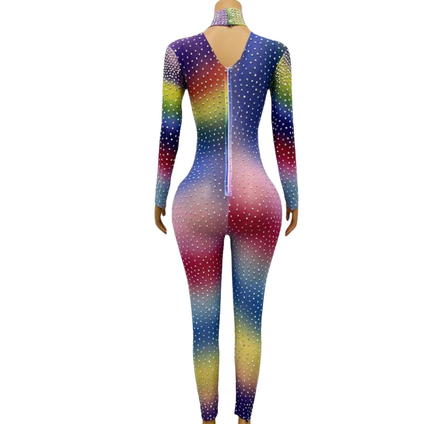 CELESINYI Shizuan Crystal Rainbow Jumpsuit