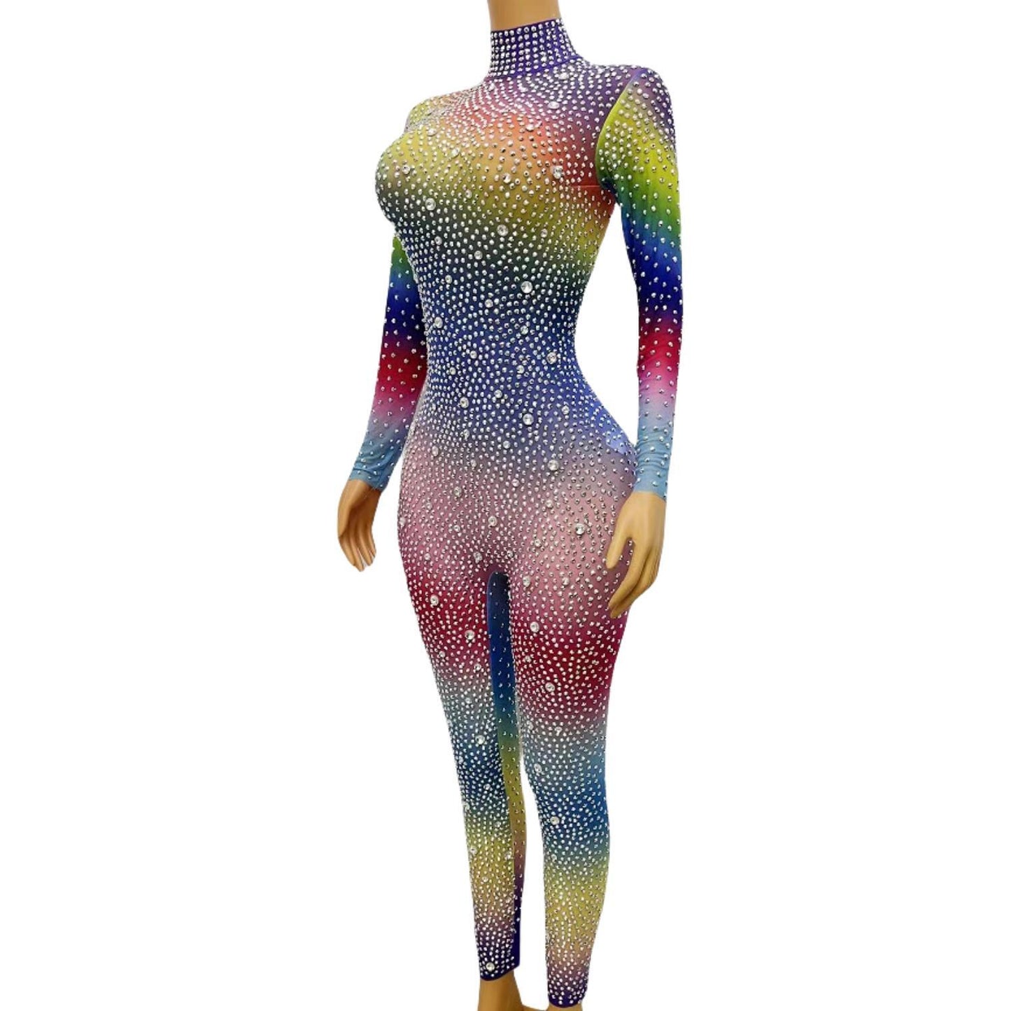 CELESINYI Shizuan Crystal Rainbow Jumpsuit