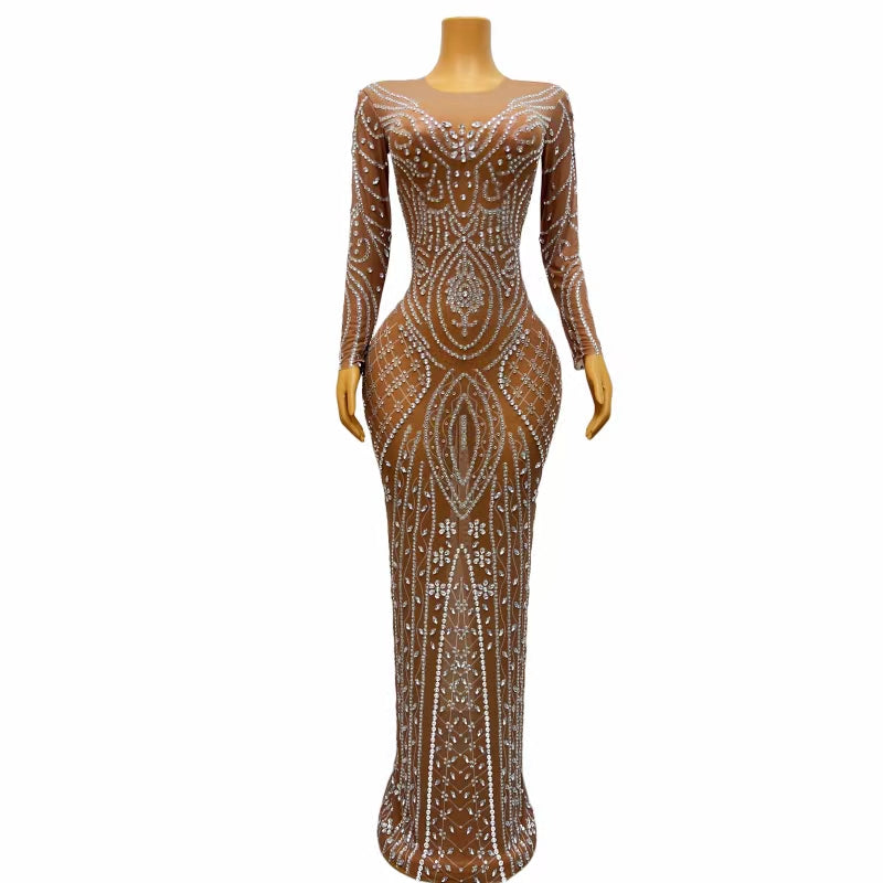 CELESINYI Nianlun Crystal Swirl Gown