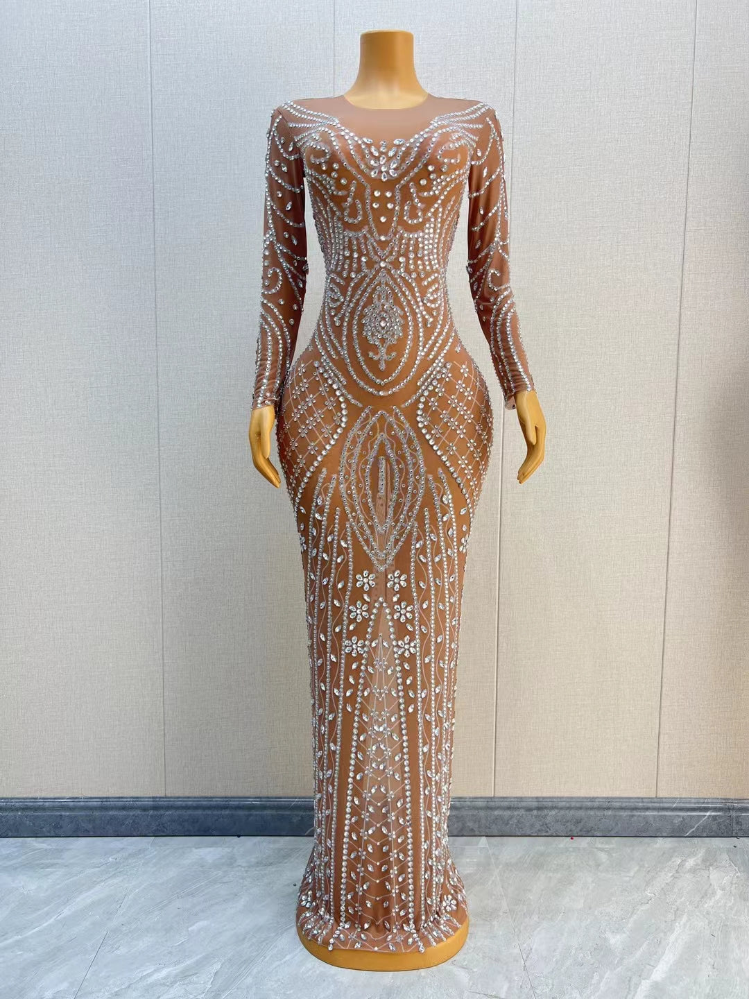 CELESINYI Nianlun Crystal Swirl Gown
