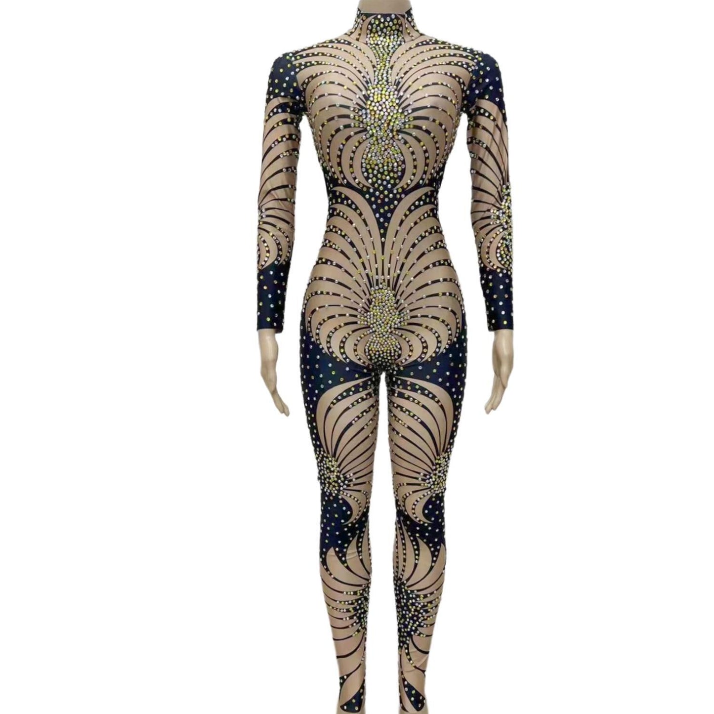 CELESINYI Xiangrikui Crystal Fan Jumpsuit