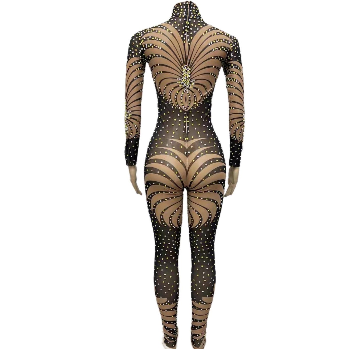 CELESINYI Xiangrikui Crystal Fan Jumpsuit