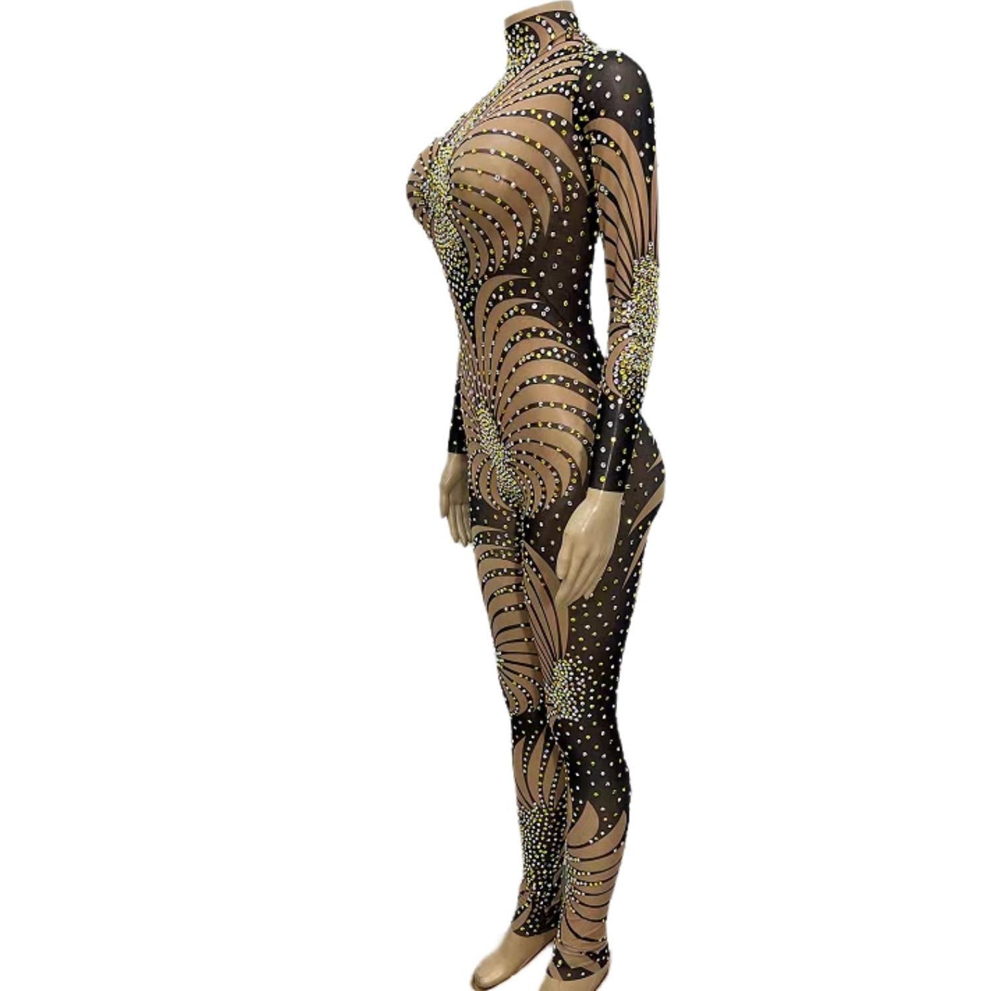 CELESINYI Xiangrikui Crystal Fan Jumpsuit