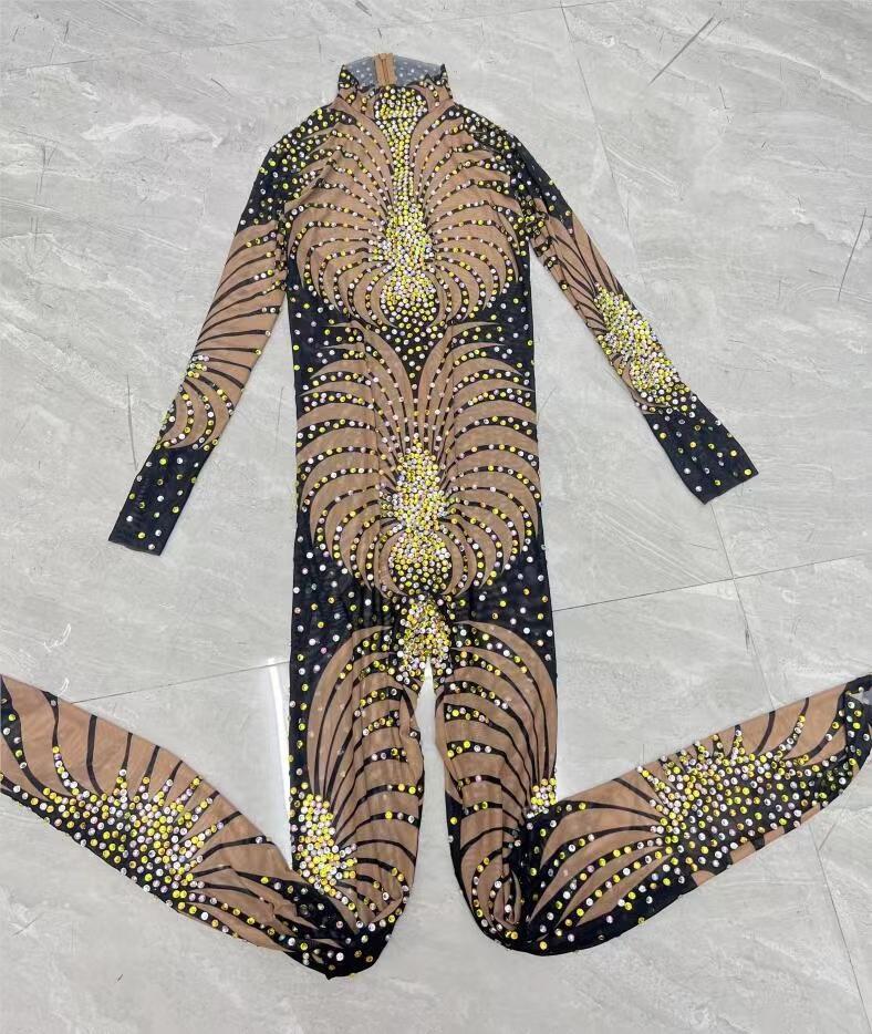 CELESINYI Xiangrikui Crystal Fan Jumpsuit