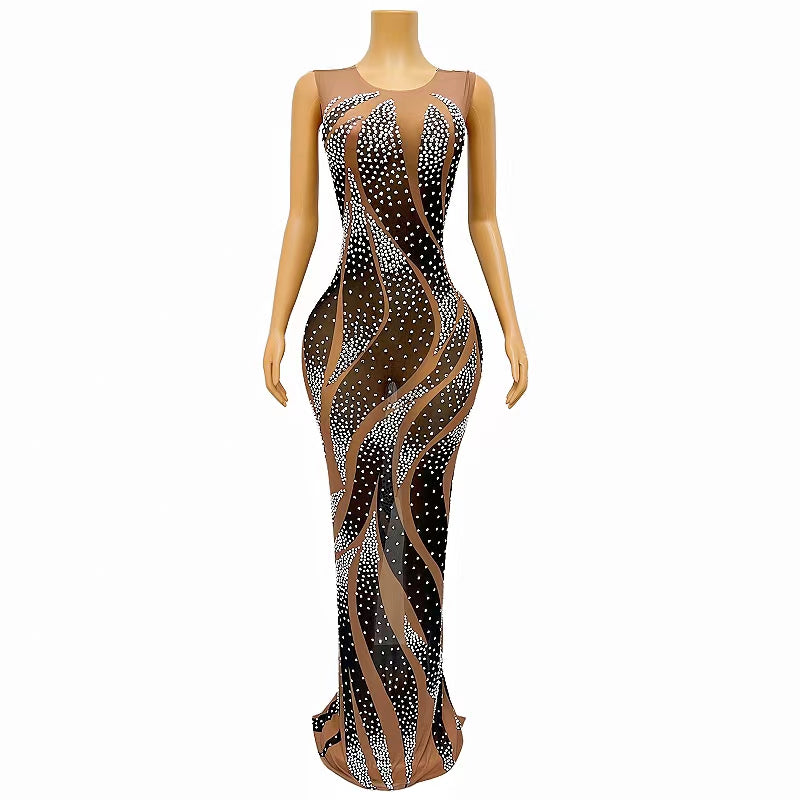 CELESINYI Xiangweishe Crystal Swirl Gown