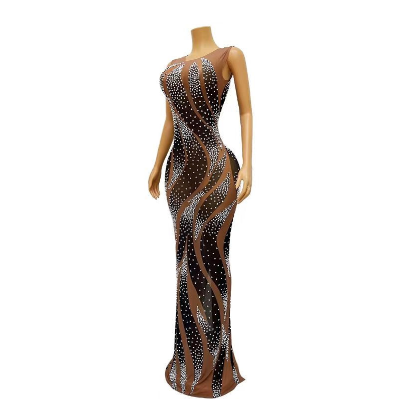 CELESINYI Xiangweishe Crystal Swirl Gown