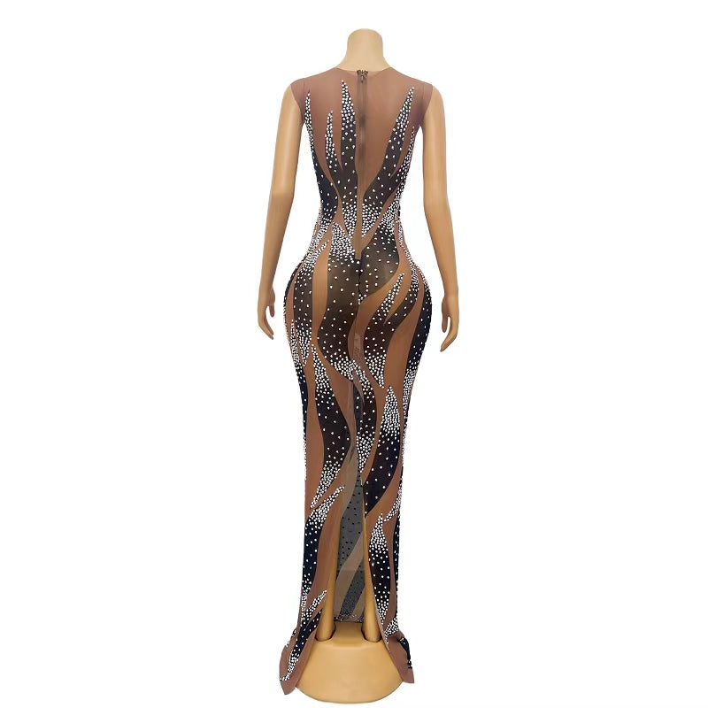 CELESINYI Xiangweishe Crystal Swirl Gown