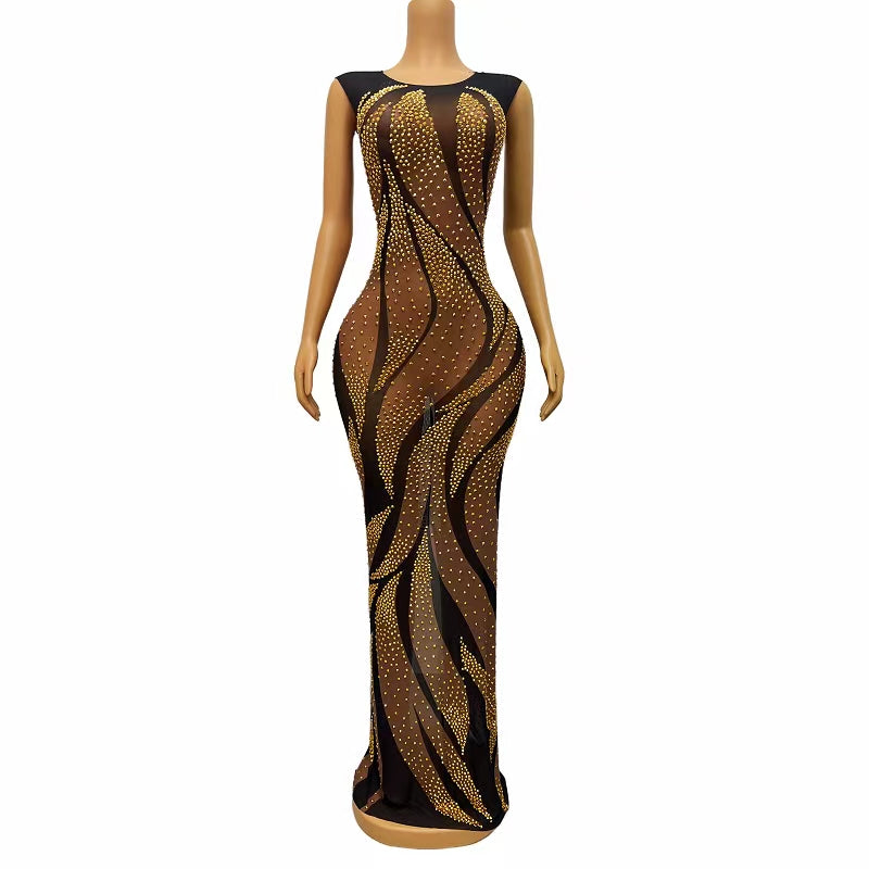 CELESINYI Xiangweishe Crystal Swirl Gown