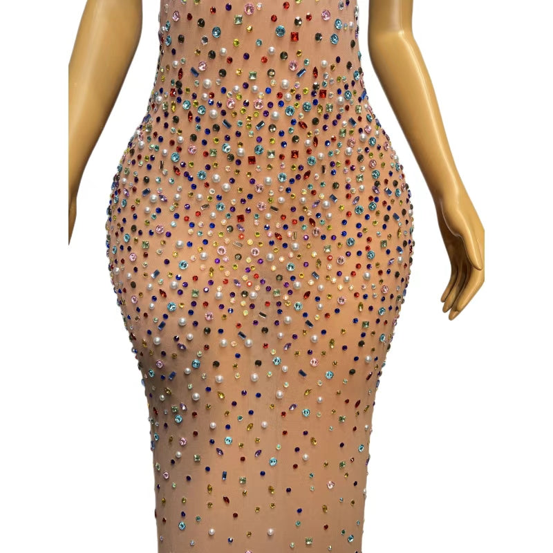 CELESINYI Sajin Crystal Sprinkle Gown