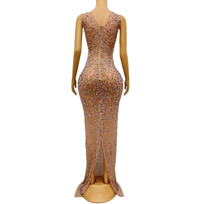 CELESINYI Sajin Crystal Sprinkle Gown