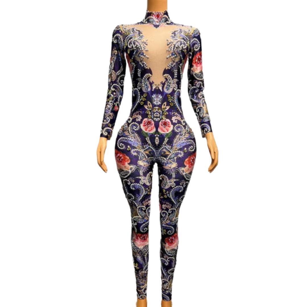CELESINYI Meiguiku Crystal Rose Mini Dress