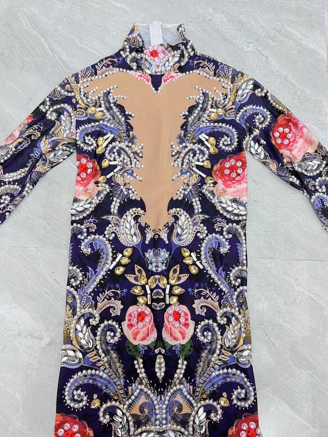 CELESINYI Meiguiku Crystal Rose Mini Dress