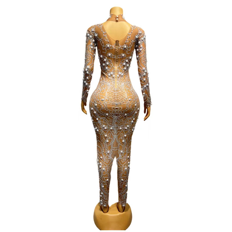 CELESINYI Luoxuanjiang Crystal Pearl Gown