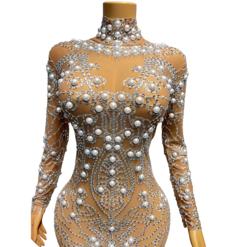 CELESINYI Luoxuanjiang Crystal Pearl Gown