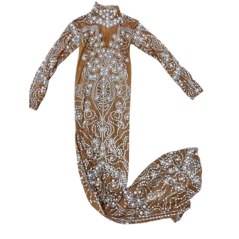 CELESINYI Luoxuanjiang Crystal Pearl Gown