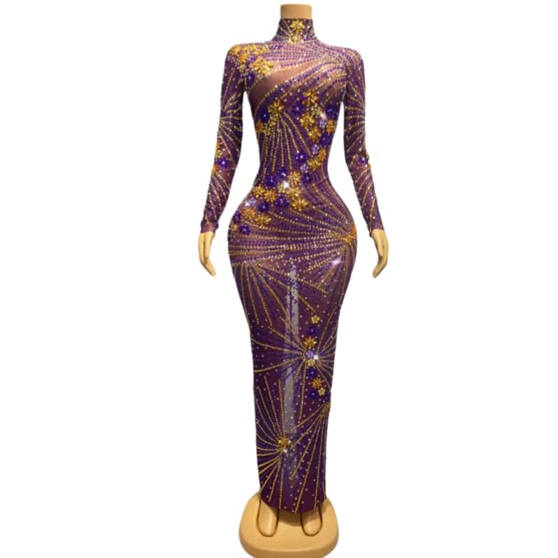 CELESINYI Ziluolan Crystal Firework Gown