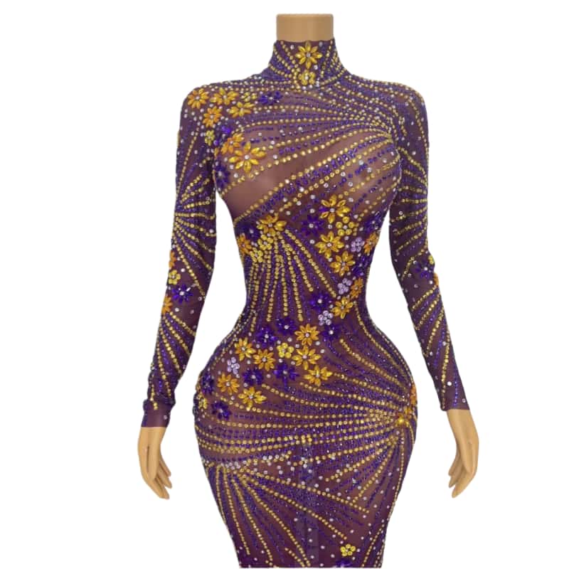 CELESINYI Ziluolan Crystal Firework Gown