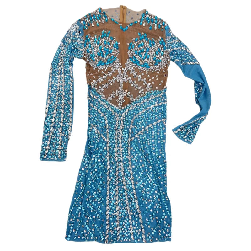 CELESINYI Meirenyu Crystal Mermaid Mini Dress