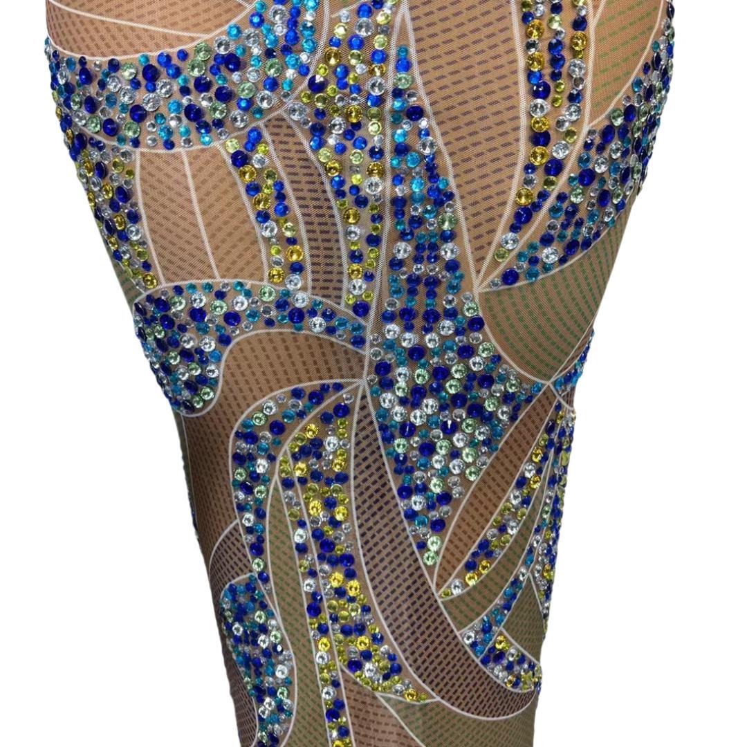 CELESINYI Luoye Crystal Leaf Gown
