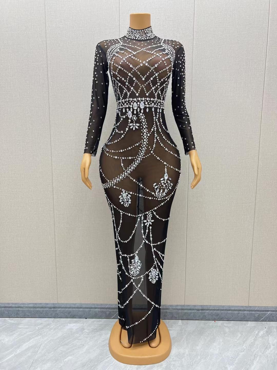 CELESINYI Guailian Crystal Chandelier Gown