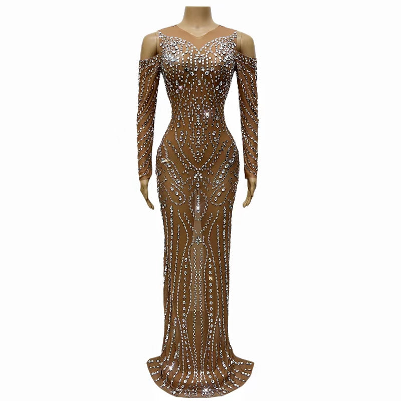 CELESINYI Lengxing Crystal Diamond Gown