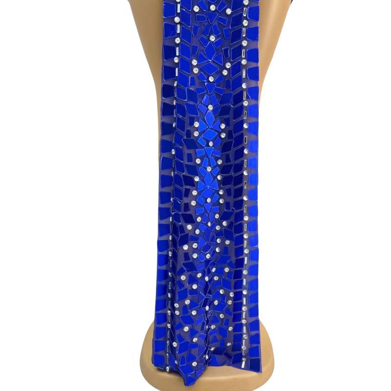 CELESINYI Banlangen Crystal Blue Mermaid Gown