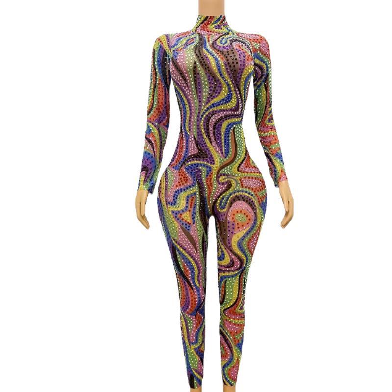CELESINYI Liuliku Crystal Psychedelic Jumpsuit