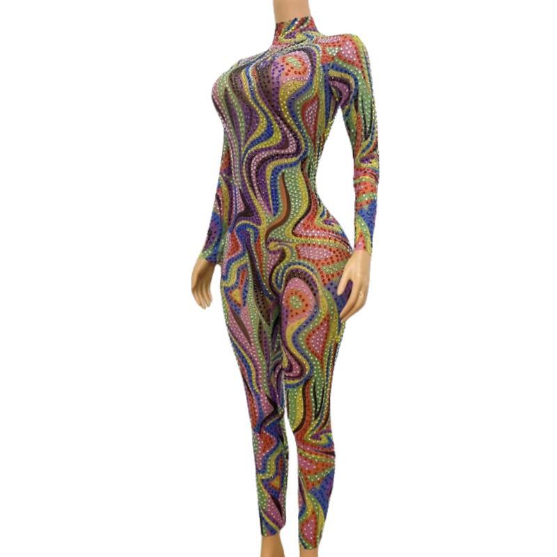 CELESINYI Liuliku Crystal Psychedelic Jumpsuit