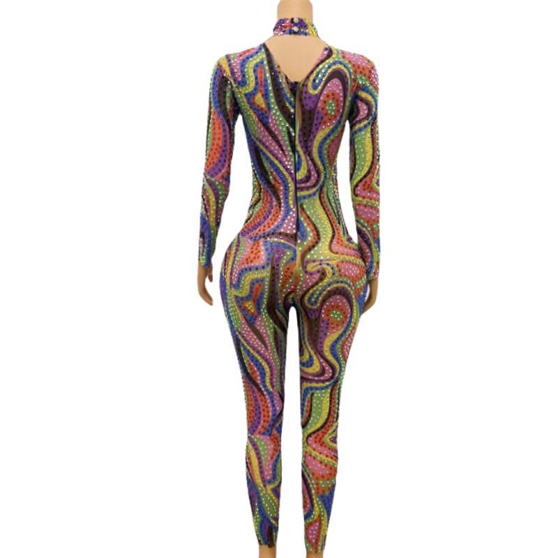 CELESINYI Liuliku Crystal Psychedelic Jumpsuit