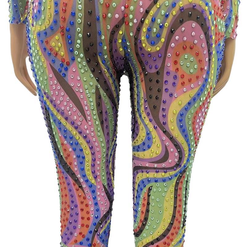 CELESINYI Liuliku Crystal Psychedelic Jumpsuit