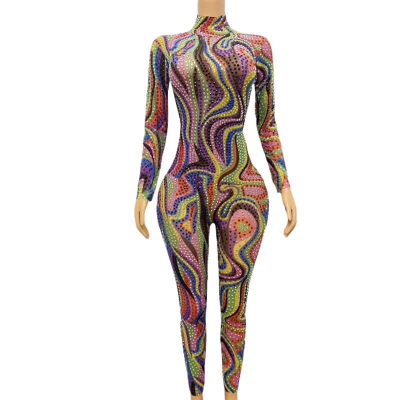CELESINYI Liuliku Crystal Psychedelic Jumpsuit