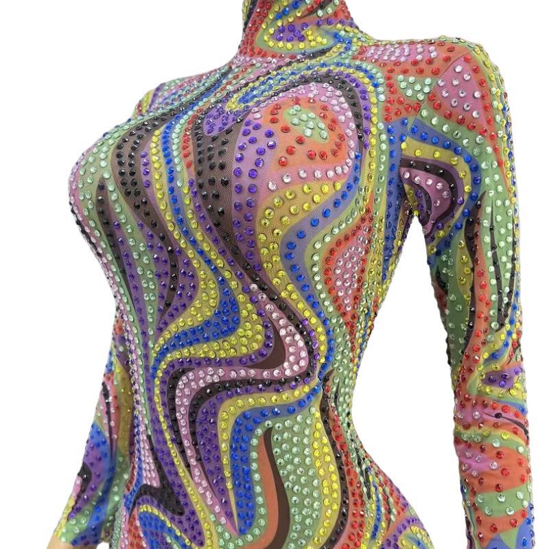 CELESINYI Liuliku Crystal Psychedelic Jumpsuit
