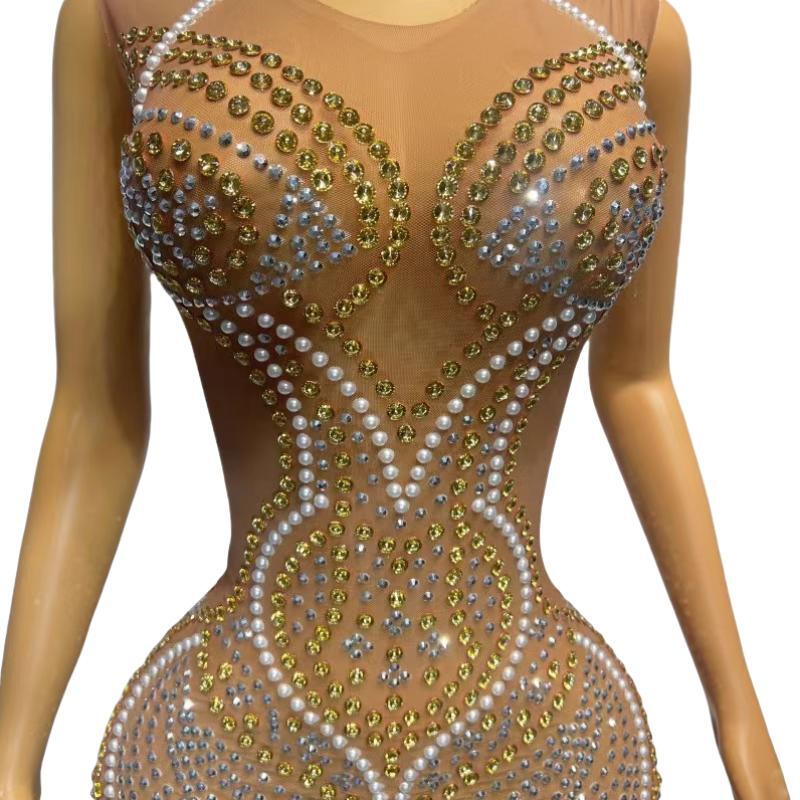 CELESINYI Baiyang Crystal Pearl Mermaid Gown