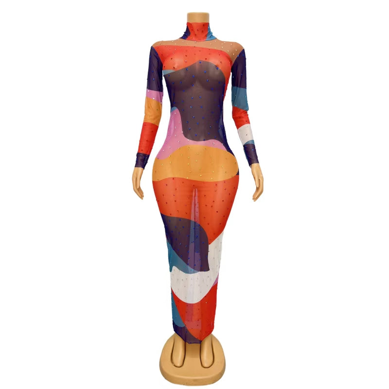 CELESINYI Huncai Crystal Camo Gown