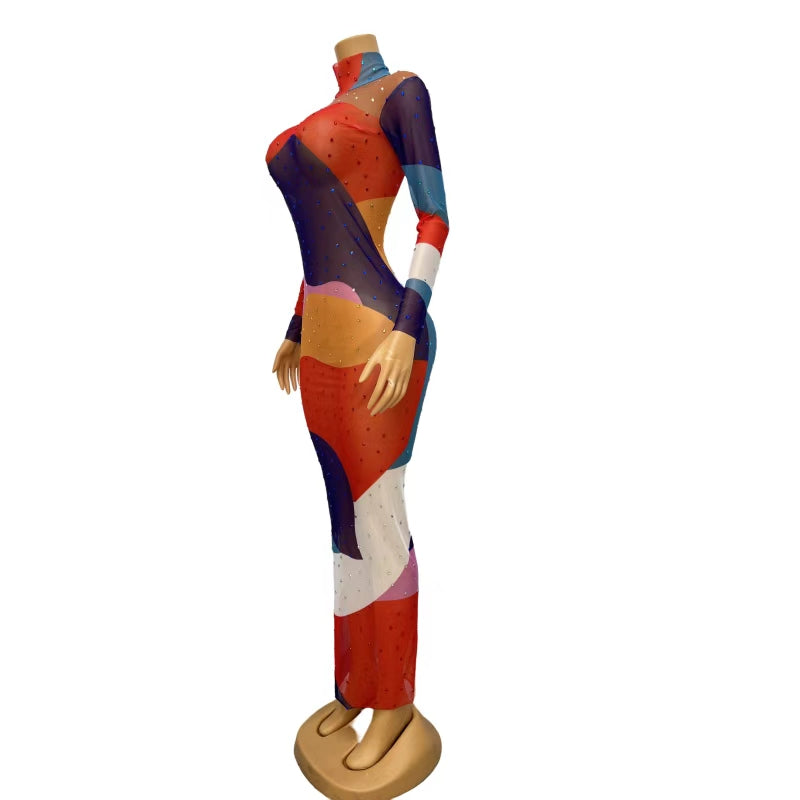 CELESINYI Huncai Crystal Camo Gown